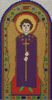 F3716 Red Angel (Arch) 4 x 7 3/4" 16 ct. Fiori Designs