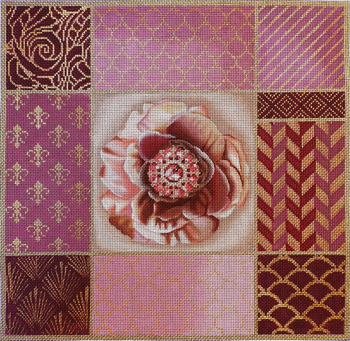 1068b Mauve Rose & Gold Collage 15x15 13 Mesh Lani Enterprises 