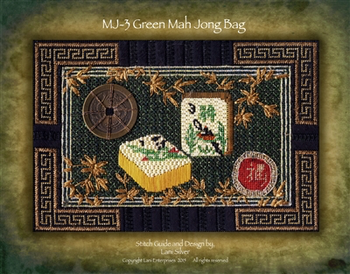 MJ-3 Green Coin Maj Jong Bag 5x7.5 18 Mesh WITH STITCH GUIDE Lani Enterprises 