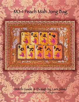 MJ-1 Peach Mah Jong Bag 5x7.5 18 Mesh With Stitch Guide Lani Enterprises 