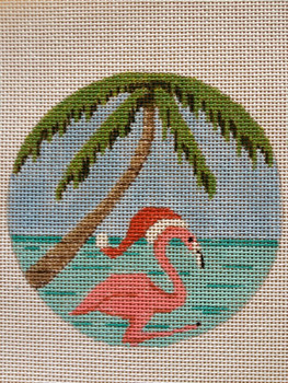 2205 Purple Palm Designs Santa Hat Flamingo 4x4 18 Mesh