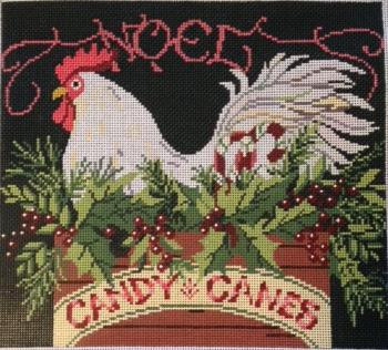 SW107 Rooster Noel 11x10 13 Mesh Birds Of A Feather