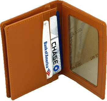 Credit Card Holder BAG49B Lee's Needle Arts Leather Brown