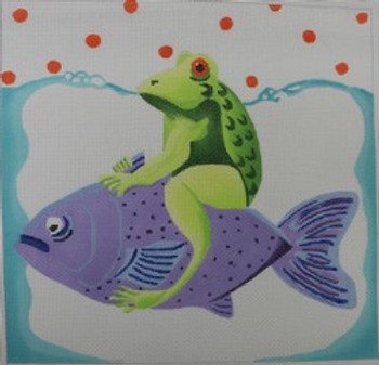 WWCO1611 Frog on a Fish 9 x 9 18 Mesh Waterweave