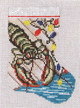 #1854 Lobster on Pier Mini Stocking 18Mesh Needle Crossings