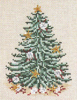 #1780  Starfish & Sand Dollar Tree	 3-1/4" x 4-1/2" 18 Mesh Needle Crossings