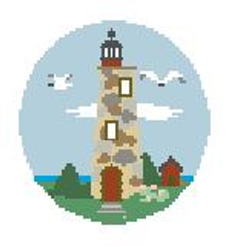 BT177 Bald Head Lighthouse Kathy Schenkel Designs  4" Diameter 18 Mesh