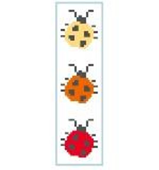 BK124 Three Ladybugs BookmarkKathy Schenkel Designs 1.5 x 4.25 18 Mesh