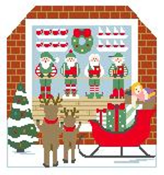 BG115 Santa's Workshop Kathy Schenkel Designs 8x 7.5 18 Mesh