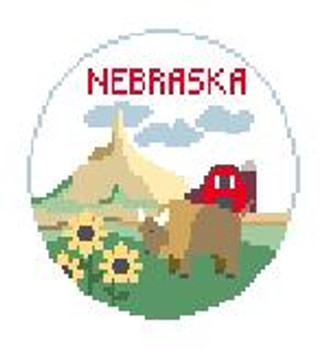 BT605 Nebraska Round Kathy Schenkel Designs  4" diameter 18 Mesh