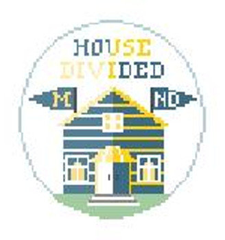 BT270D House Divided U of Michigan/Notre Dame Kathy Schenkel Designs 4" Diameter 18 Mesh