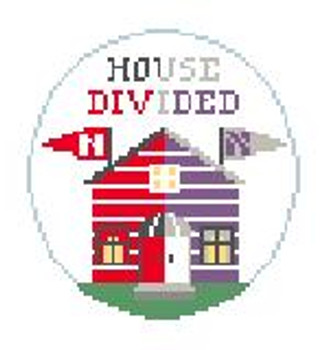 BT269R House Divided Nebraska/North Kathy Schenkel Designs 4" Diameter 18 Mesh