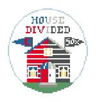 BT269J House Divided Cubs/White Sox Kathy Schenkel Designs 4" Diameter 18 Mesh