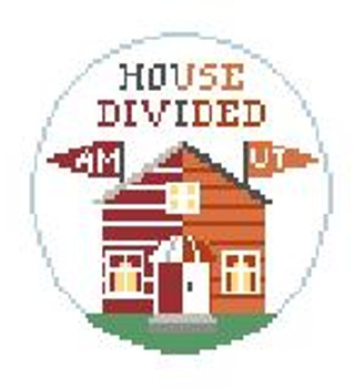 BT269C House Divided U of Texas/A&M  Kathy Schenkel Designs 4" Diameter 18 Mesh