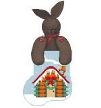 CM308 Carrot Cabin w/Bunny Kathy Schenkel Designs 3.75 x 4 18 Mesh Mini Sock