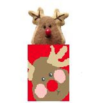 CA101 Reindeer Treat Bag w/Reindeer 4" Diameter 18 Mesh Kathy Schenkel Designs