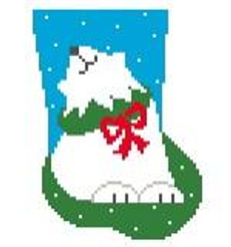 CM103 Polar Bear Mini-Sock 4 x 5.5 18 Mesh Kathy Schenkel Designs