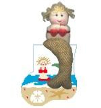 CM332 Mermaid w/Mermaid Kathy Schenkel Designs 3.75 x 4 Mini Sock 18 Mesh