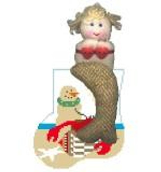 CM334 Beach w/Mermaid Kathy Schenkel Designs 3.75 x 4 Mini Sock 18 Mesh