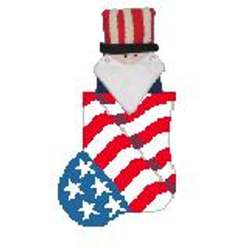 CM561 Patriotic Sock w/Uncle Sam Kathy Schenkel Designs 4 x 4 Mini Sock 18 Mesh