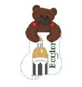 CM474O Baylor w/Brown Bear Kathy Schenkel Designs  4 x 4 Mini Sock 18 Mesh