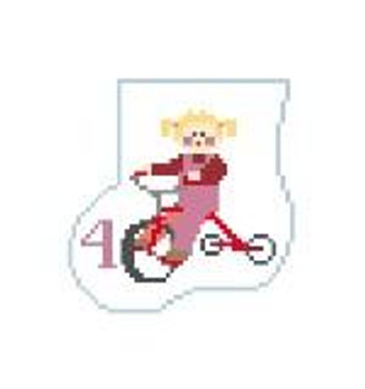 CM604 First Years 4/Girl on Tricycle Kathy Schenkel Designs 3 x 2.5