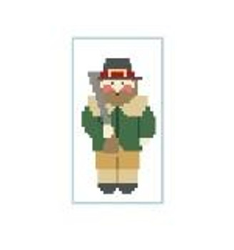 CO923 Tiny Pilgrim Man 1.5 x 3 18 Count  Kathy Schenkel Designs