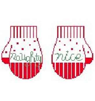 CO640 Naughty/Nice Mittens 7 x 3 Kathy Schenkel Designs