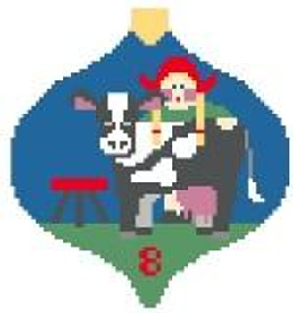 CO338 8 Maids Milking Bauble w/SG Kathy Schenkel Designs 4 x 4