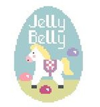 EO829 Jelly Belly Pony Egg 3 x 4 18 Mesh Kathy Schenkel Designs