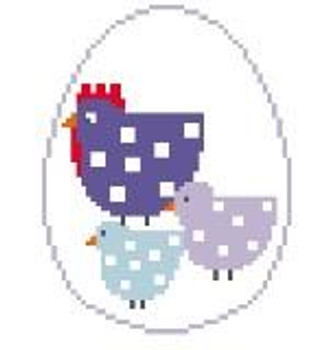 EO814 Mother Hen & Babies Egg 3 x 4 18 Mesh Kathy Schenkel Designs