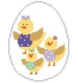 EO813 Mother Chick & Babies Egg 3 x 4 18 Mesh Kathy Schenkel Designs
