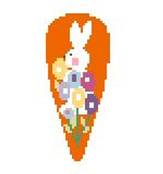 EO731 Bunny Profile Carrot 1.5 x 3.5 18 Mesh Kathy Schenkel Designs