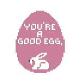 EO213 Bunny In Good Egg Pink  2.25 x 2.75 18 Mesh Kathy Schenkel Designs