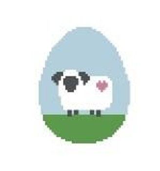 EO209 Sheep in Egg 2.25 x 2.75 18 Mesh Kathy Schenkel Designs