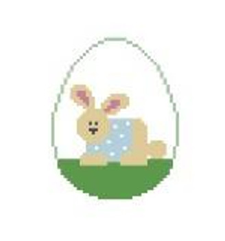 EO208 Tan Bunny in Egg 2.25 x 2.75 18 Mesh Kathy Schenkel Designs