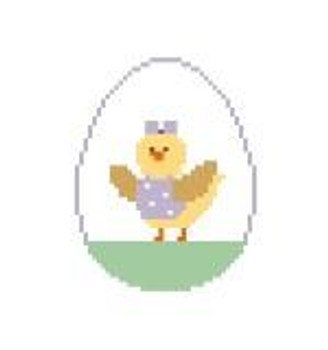 EO205 Chick in Egg 2.25 x 2.75 18 Mesh Kathy Schenkel Designs