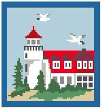 CT239 Point Betsie Lighthouse, MI 4 x 4  Kathy Schenkel Designs