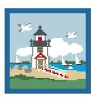 CT231 Brant Point Lighthouse Coaster 4 x 4 Kathy Schenkel Designs