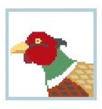 CT169 Pheasant Coaster Kathy Schenkel Designs 13ct 4 x 4