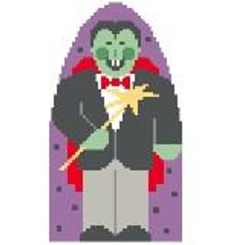 HO102 Count Dracula 3" x 5" 18 Mesh Kathy Schenkel Designs