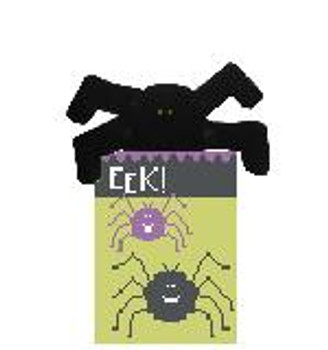 HO112 Eek! Spiders Treat Bag w/Spider  3.25 x 4 18 Mesh Kathy Schenkel Designs