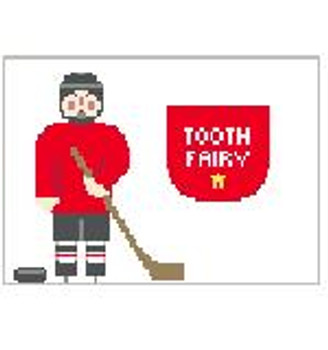 PT211 Hockey Tooth Fairy Pillow Kathy Schenkel Designs 6 x 4