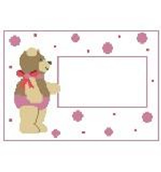 PT178 Girl Bear Baby Sampler Kathy Schenkel Designs 7 x 5