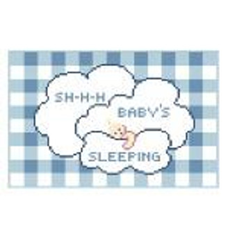 PT160 Baby's Sleeping/Blue Gingham Kathy Schenkel Designs 6 x 4