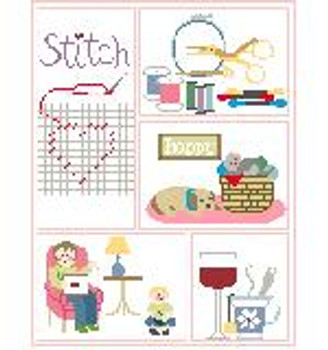 SA125 Stitching Sampler Kathy Schenkel Designs 8 x 10