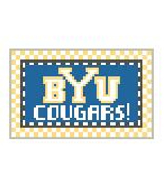 TL292B Brigham Young U Cougars! 3.5 x 2 18 Mesh Kathy Schenkel Designs