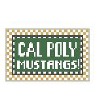 TL251B Cal Poly Mustangs! 3.5 x 2 18 Mesh Kathy Schenkel Designs