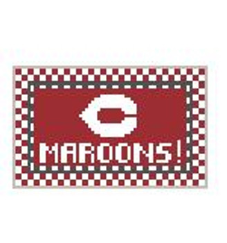 TL223C U of Chicago Maroons! 3.5 x 2 18 Mesh Kathy Schenkel Designs