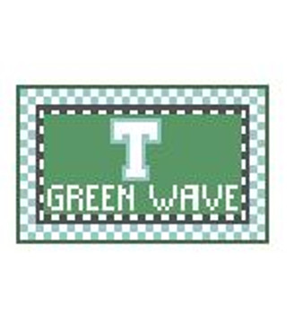 TL209A Tulane Green Wave 3.5 x 2 18 Mesh Kathy Schenkel Designs